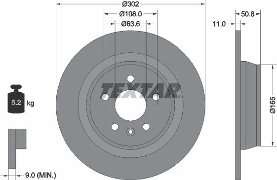 Textar 92159305 - Disque de frein cwaw.fr