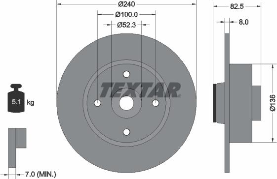 Textar 92154400 - Disque de frein cwaw.fr