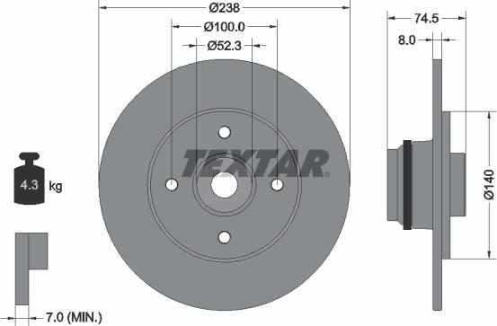 Textar 92154000 - Disque de frein cwaw.fr