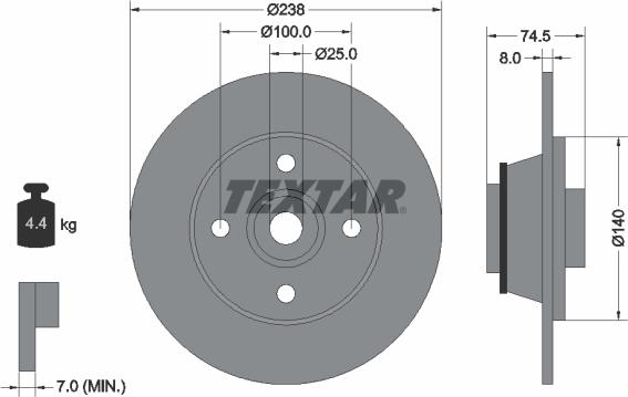 Textar 92154100 - Disque de frein cwaw.fr