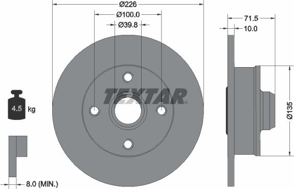 Textar 92154200 - Disque de frein cwaw.fr