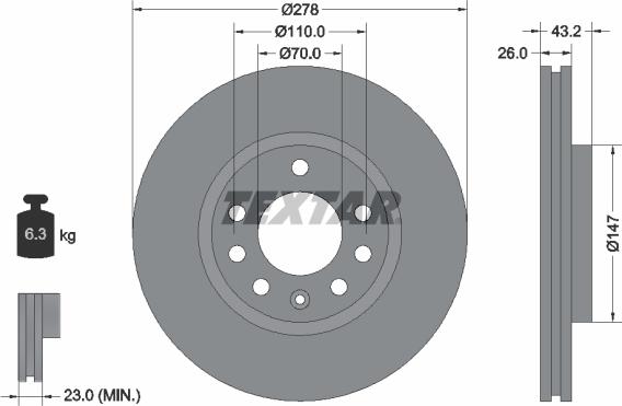 Textar 92156400 - Disque de frein cwaw.fr