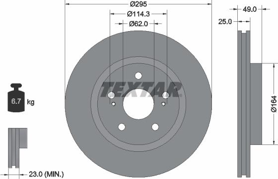 Textar 92156500 - Disque de frein cwaw.fr