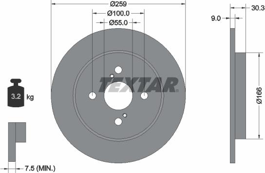 Textar 92156300 - Disque de frein cwaw.fr