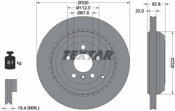 Textar 92150905 - Disque de frein cwaw.fr