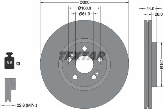 Textar 92151503 - Disque de frein cwaw.fr