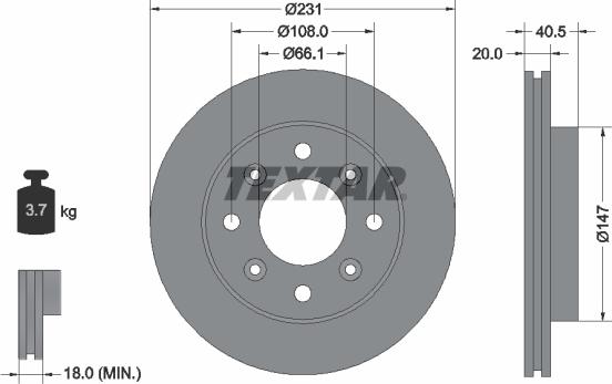 Textar 92158900 - Disque de frein cwaw.fr