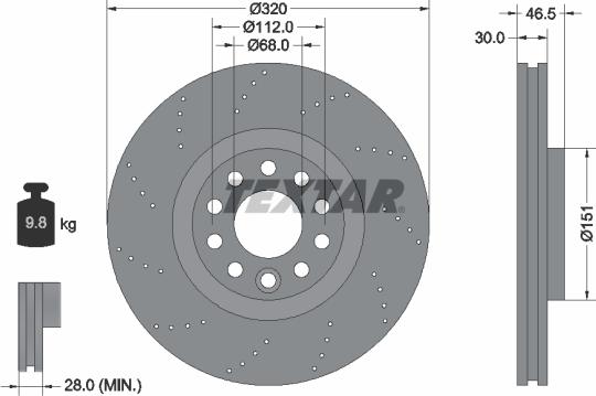 Textar 92158305 - Disque de frein cwaw.fr