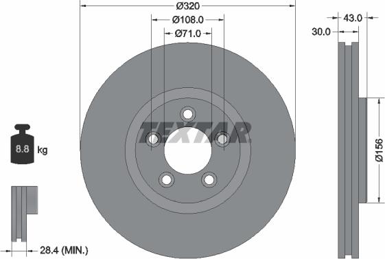 Textar 92158705 - Disque de frein cwaw.fr