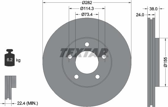 Textar 92153100 - Disque de frein cwaw.fr