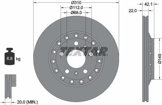 Textar 92152300 - Disque de frein cwaw.fr