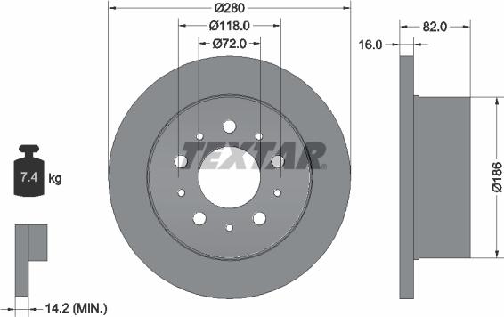 Textar 92157400 - Disque de frein cwaw.fr