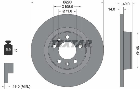 Textar 92157100 - Disque de frein cwaw.fr