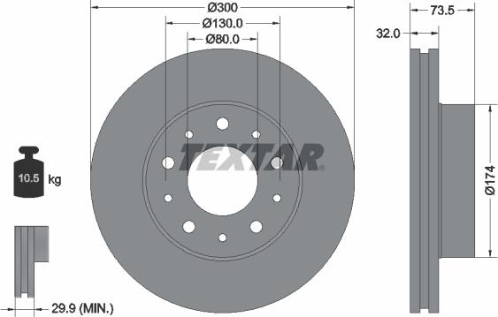 Textar 92157305 - Disque de frein cwaw.fr