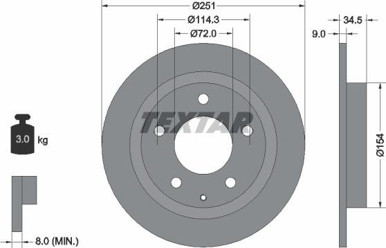 Textar 92169300 - Disque de frein cwaw.fr