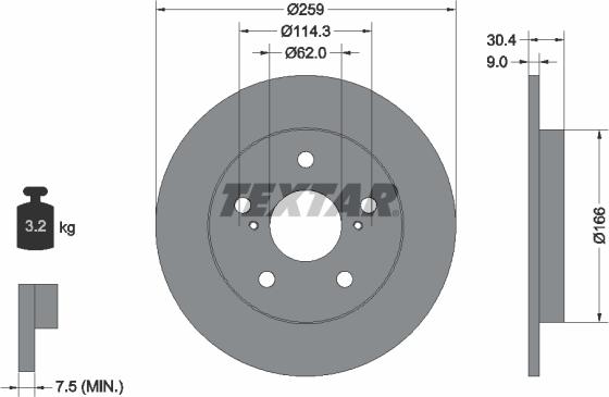 Textar 92164100 - Disque de frein cwaw.fr