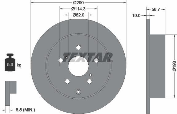 Textar 92164800 - Disque de frein cwaw.fr