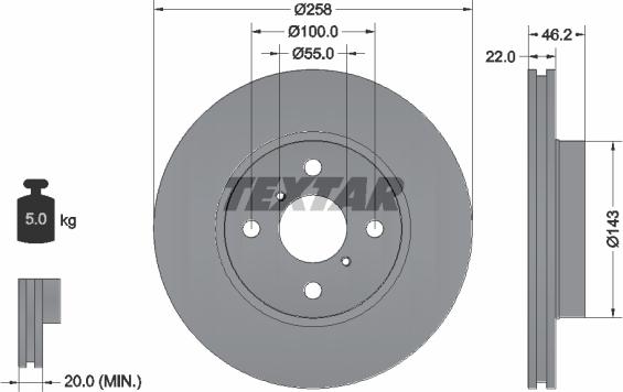 Textar 92164200 - Disque de frein cwaw.fr