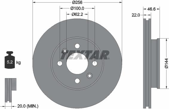 Textar 92164700 - Disque de frein cwaw.fr