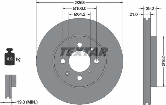 Textar 92165900 - Disque de frein cwaw.fr