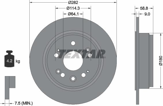 Textar 92165700 - Disque de frein cwaw.fr