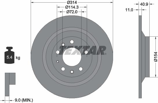 Textar 92166400 - Disque de frein cwaw.fr