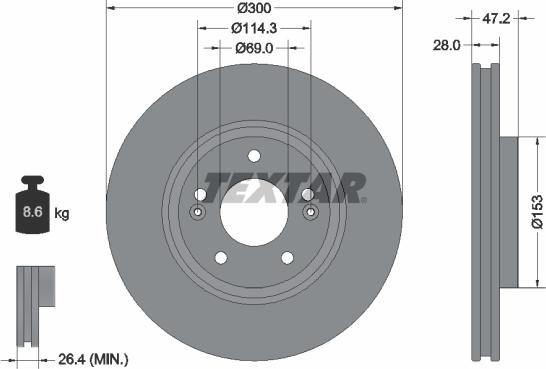 Textar 92166500 - Disque de frein cwaw.fr