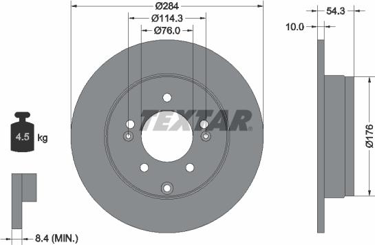 Textar 92166600 - Disque de frein cwaw.fr