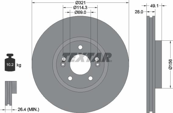 Textar 92166003 - Disque de frein cwaw.fr