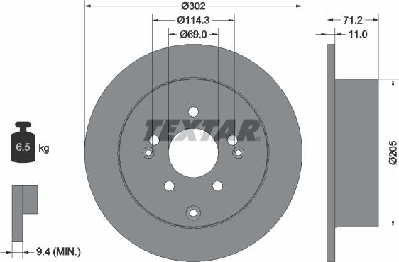 Textar 92166100 - Disque de frein cwaw.fr