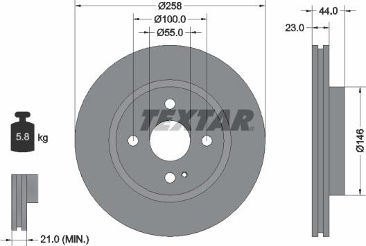 Textar 92166803 - Disque de frein cwaw.fr