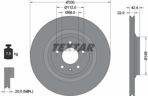 Textar 92160403 - Disque de frein cwaw.fr