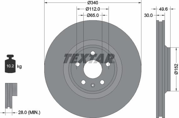 Textar 92160503 - Disque de frein cwaw.fr