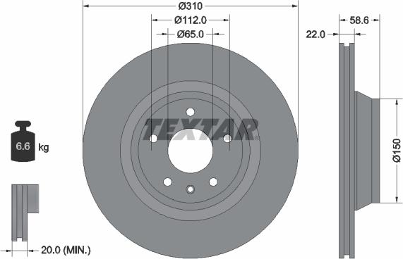 Textar 92160603 - Disque de frein cwaw.fr