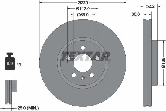 Textar 92160003 - Disque de frein cwaw.fr