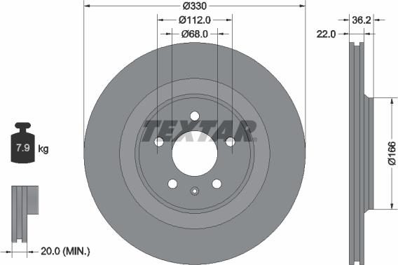 Textar 92160300 - Disque de frein cwaw.fr