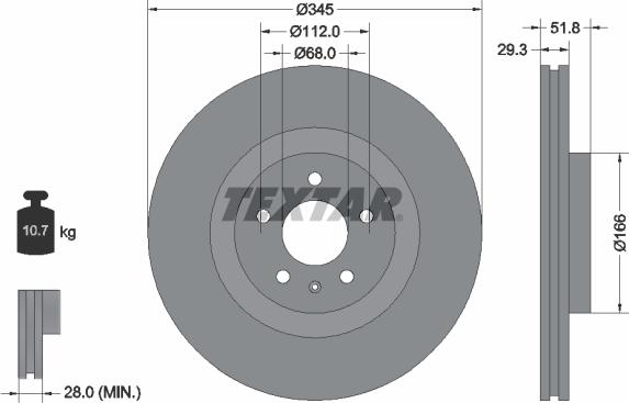 Textar 92160205 - Disque de frein cwaw.fr