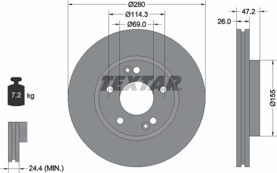 Textar 92161605 - Disque de frein cwaw.fr