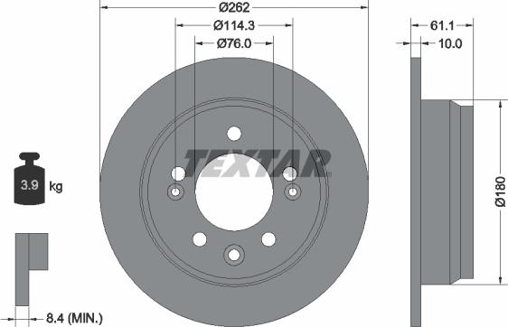 Textar 92161700 - Disque de frein cwaw.fr