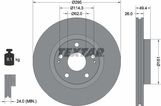 Textar 92168000 - Disque de frein cwaw.fr