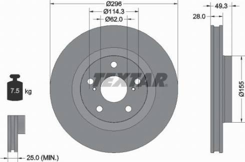 Textar 92168800 - Disque de frein cwaw.fr