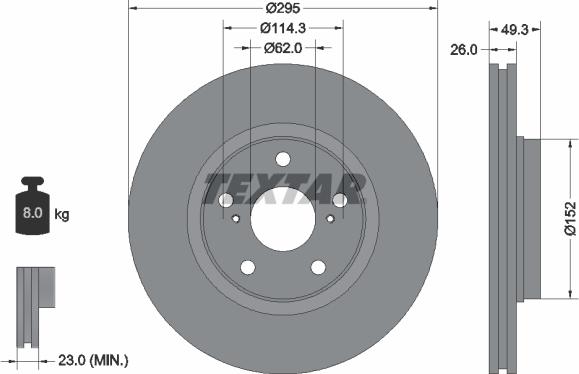 Textar 92163900 - Disque de frein cwaw.fr