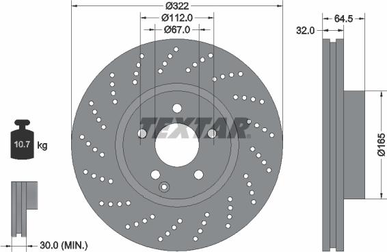 Textar 92163403 - Disque de frein cwaw.fr