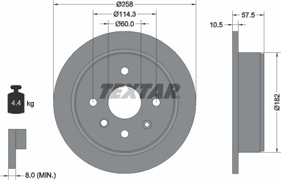 Textar 92163003 - Disque de frein cwaw.fr