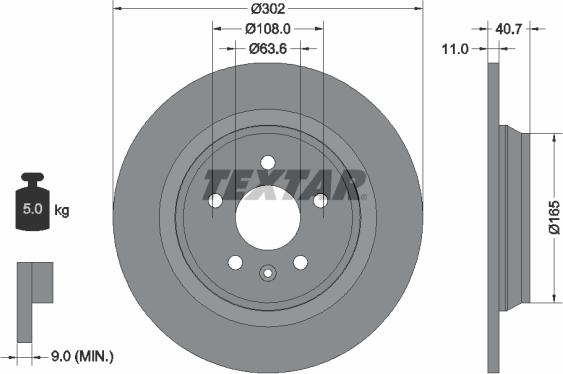 Textar 92162905 - Disque de frein cwaw.fr