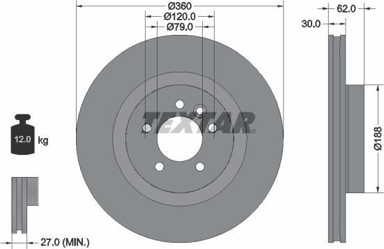 Textar 92162005 - Disque de frein cwaw.fr