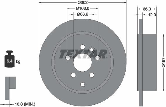 Textar 92162700 - Disque de frein cwaw.fr