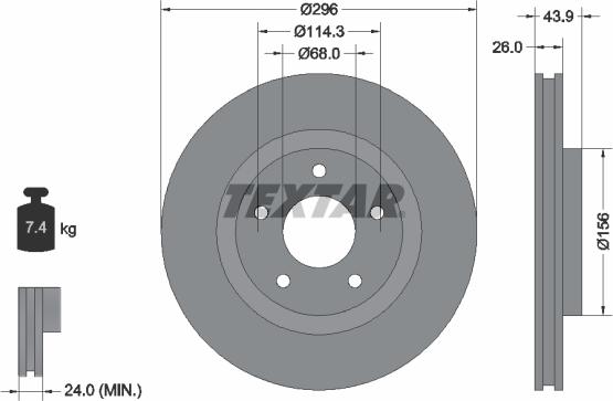 Textar 92167400 - Disque de frein cwaw.fr