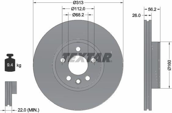 Textar 92109900 - Disque de frein cwaw.fr