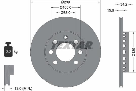 Textar 92106400 - Disque de frein cwaw.fr